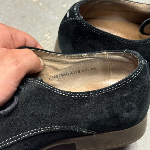 John Varvatos USA Shoes Size 8 M Mens Black Suede Derby Oxford - Picture 4 of 6